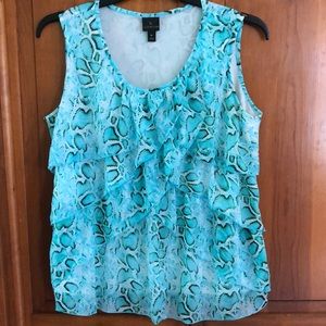 Worthington tiered patterned tank blouse XL